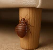 Bed Bug Crawlling Up The Bed Leg