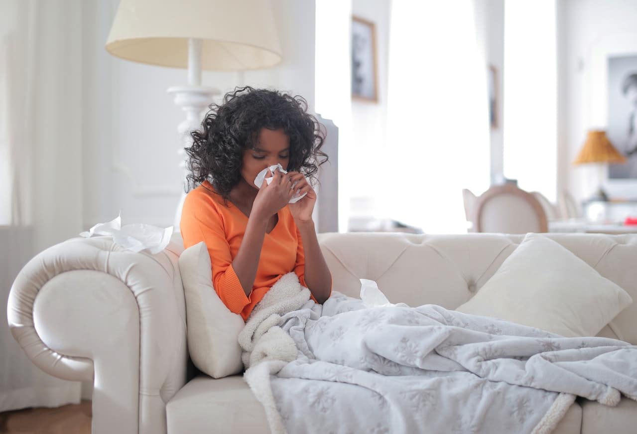 woman with allergies
